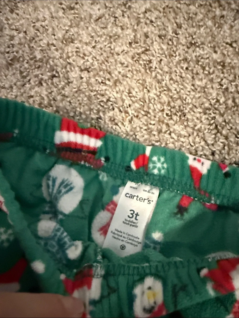 Bundle of three size 3T fleece Christmas pajama pants